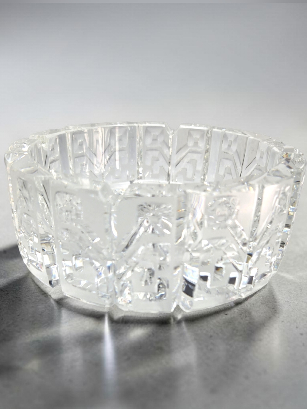 Vintage Lead Crystal Bohemian Glass Ashtray